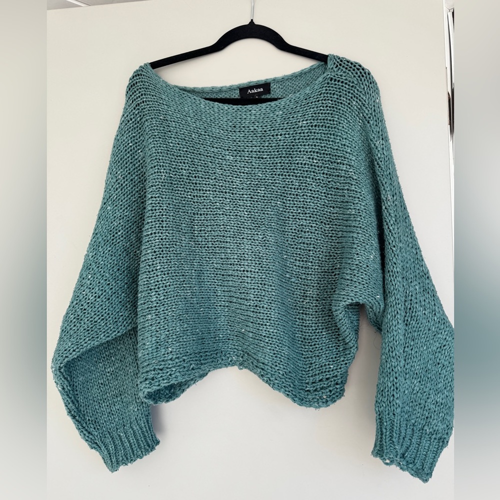 Aakaa Teal Knit Women's Sweater Size S